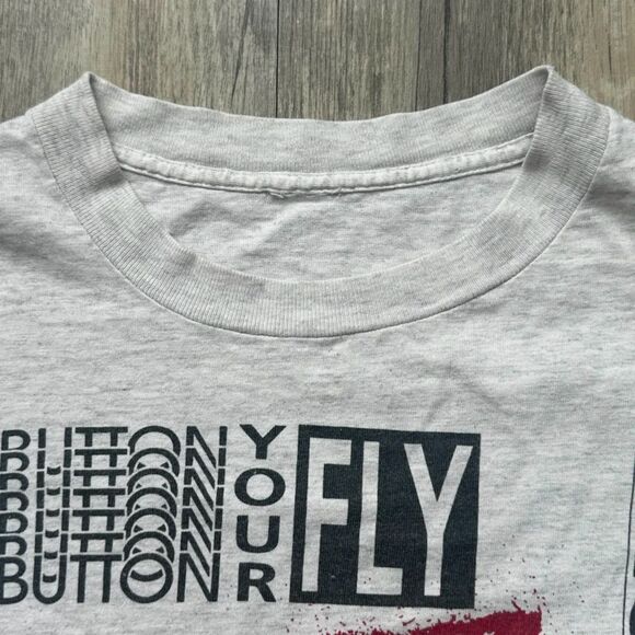 Vintage Levi's 501 Button Your Fly Test Sample All Over Print T Shirt Size L - Picture 3 of 7